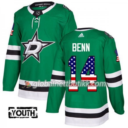 Dallas Stars Hockeydrakt Jamie Benn 14 2017-2018 USA Flag Fashion Grønn Adidas Authentic - Barn